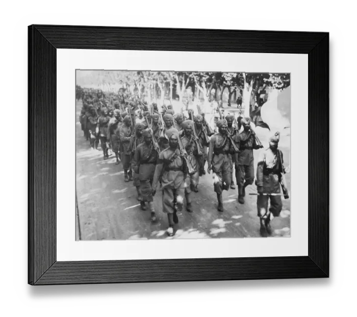 Framed Print : Indian Troops Marching Through France