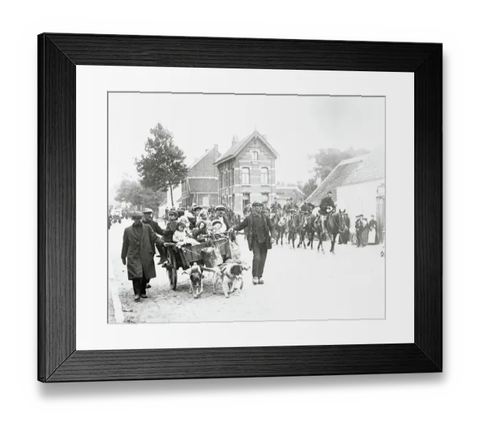 Framed Print : Refugees on Foot During European Evacuation Framed Print : Refugees on Foot During European Evacuation
