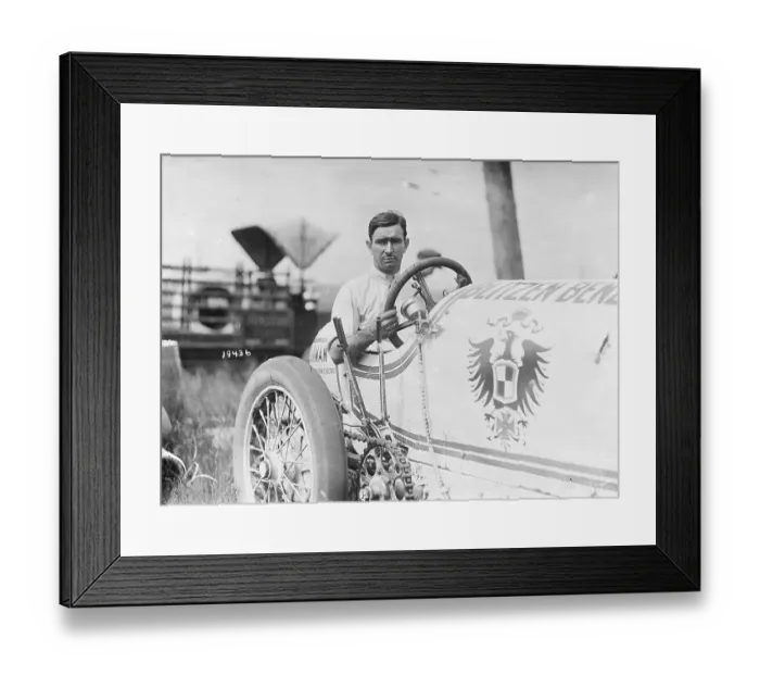 Framed Print : Bob Burman with Racing Car Framed Print : Bob Burman with Racing Car