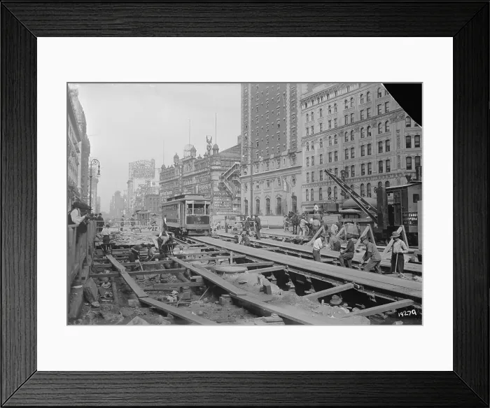 Framed Print : Street Construction in Times Square Framed Print : Street Construction in Times Square