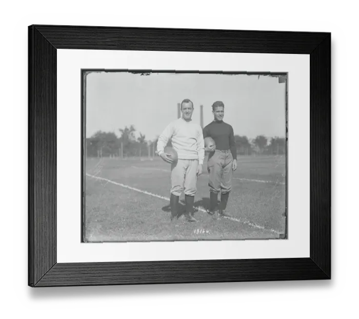 Framed Print : Charles Brickley and Teammate Holding Footballs Framed Print : Charles Brickley and Teammate Holding Footballs