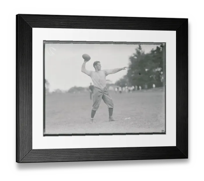 Framed Print : Yale Football Player in Throwing Stance Framed Print : Yale Football Player in Throwing Stance