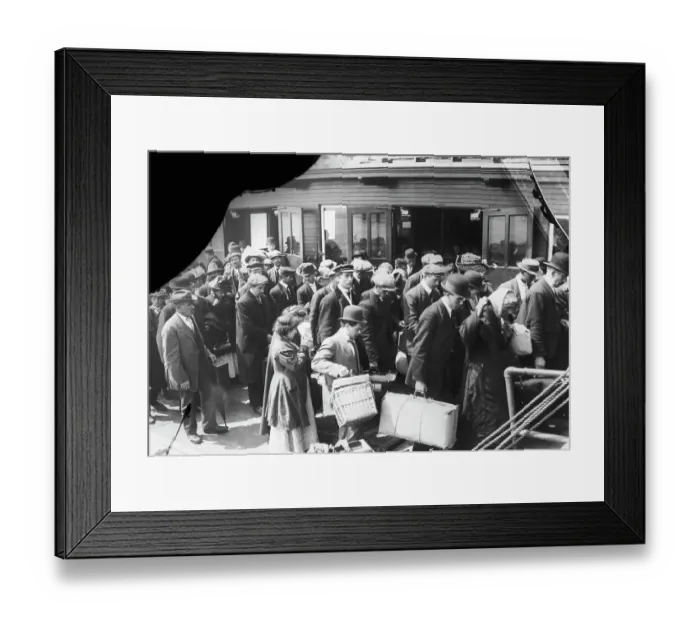 Framed Print : Immigrants Arriving at Ellis Island Framed Print : Immigrants Arriving at Ellis Island