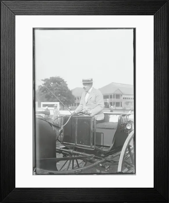 Framed Print : Reggie Vanderbilt Driving a Carriage Framed Print : Reggie Vanderbilt Driving a Carriage