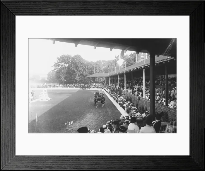Framed Print : Crowded Grandstands and Horsedriven Buggies Framed Print : Crowded Grandstands and Horsedriven Buggies