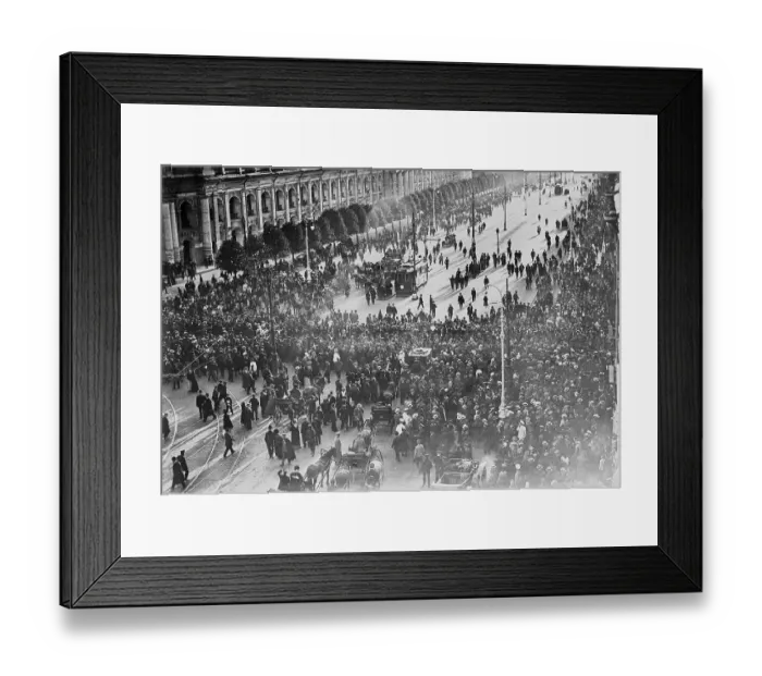 Framed Print : Pedestrians and Trolley on Saint Petersburg Street Framed Print : Pedestrians and Trolley on Saint Petersburg Street