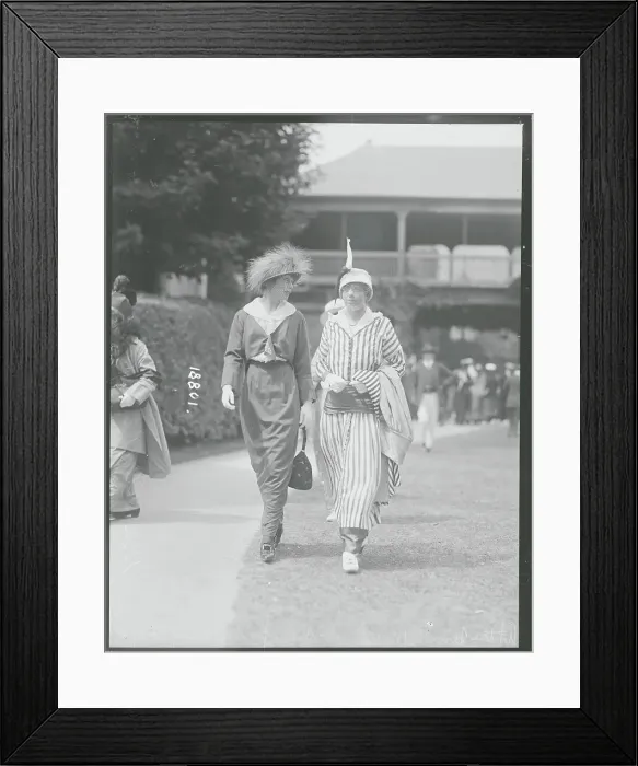 Framed Print : Society Ladies Strolling Down a Path Framed Print : Society Ladies Strolling Down a Path