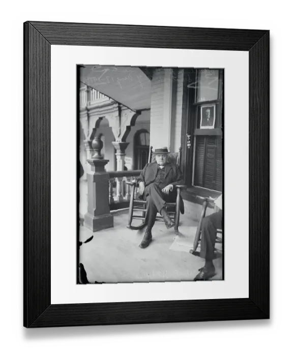 Framed Print : Republican Job E. Hedges on Porch Framed Print : Republican Job E. Hedges on Porch