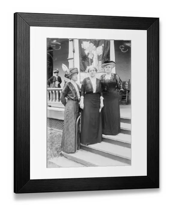 Framed Print : Suffragettes Posing for Camera Framed Print : Suffragettes Posing for Camera