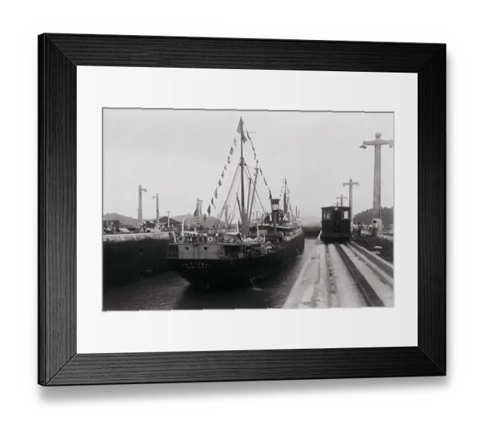 Framed Print : Large Ship near Dock