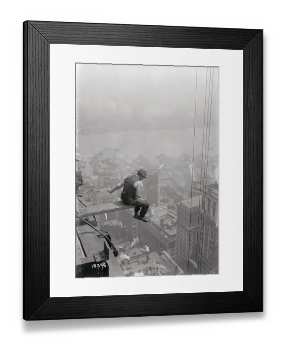 Framed Print : Worker Building Skyscraper Framed Print : Worker Building Skyscraper