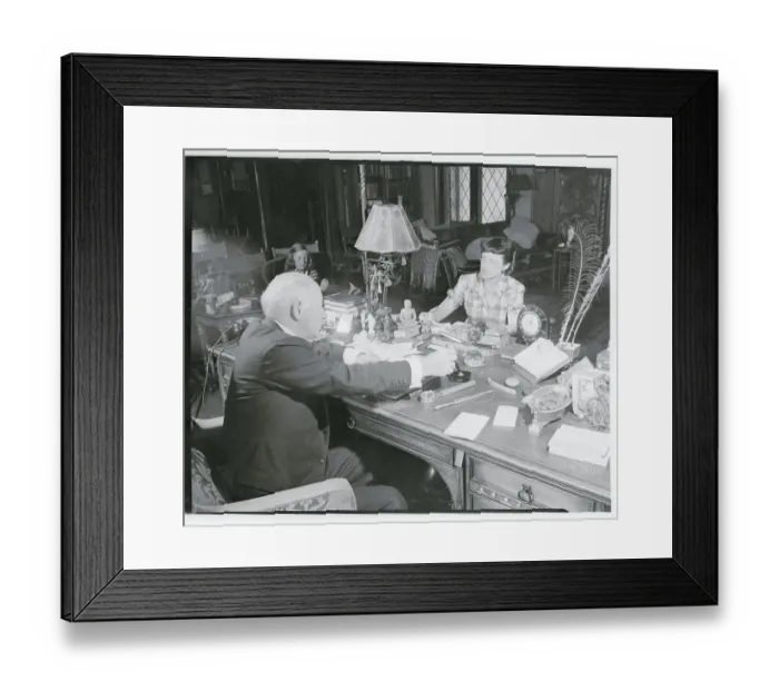 Framed Print : Cecil B. DeMille in His Office With Secretary Framed Print : Cecil B. DeMille in His Office With Secretary