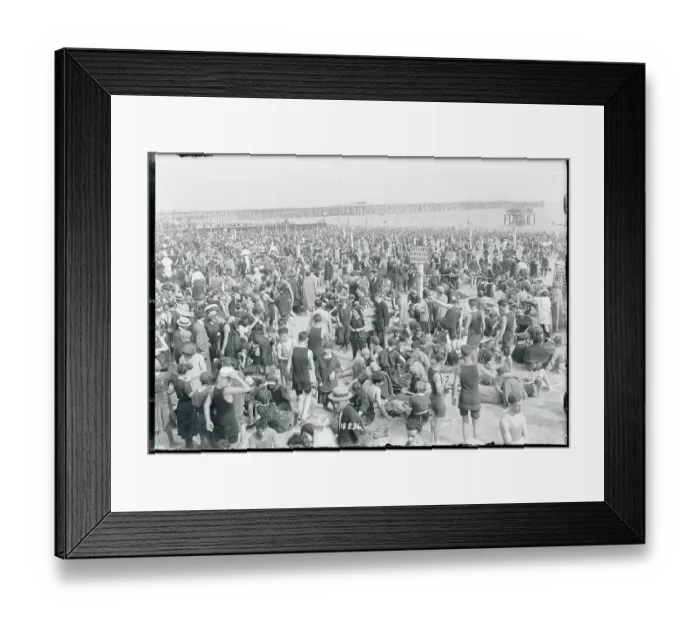 Framed Print : Crowd at Coney Island Framed Print : Crowd at Coney Island