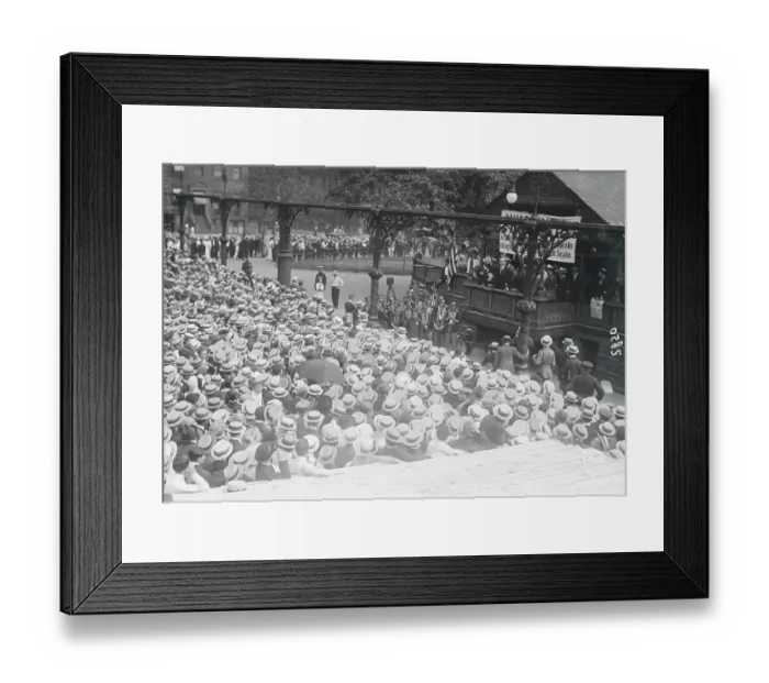 Framed Print : Crowd Listening to Protest Speakers Framed Print : Crowd Listening to Protest Speakers