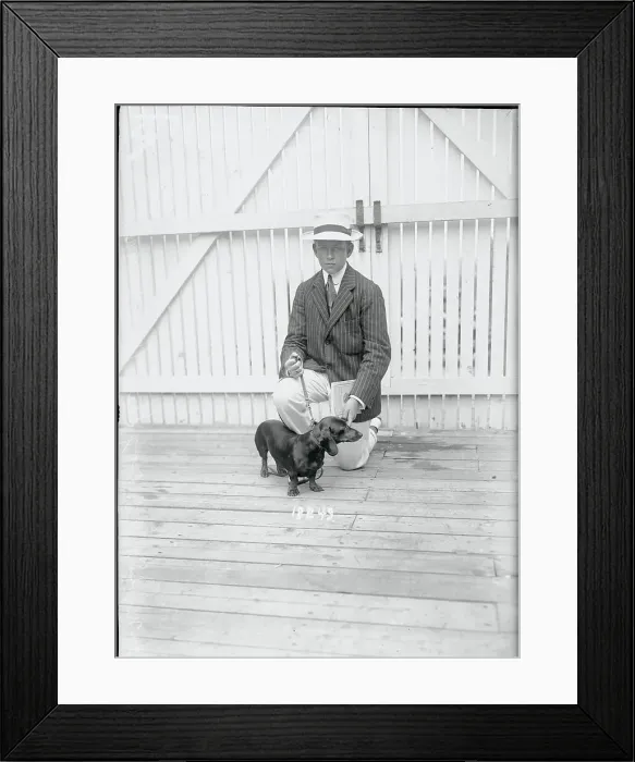Framed Print : Man with His Pet Dog Framed Print : Man with His Pet Dog