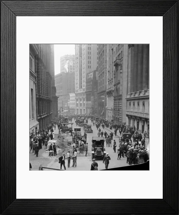 Framed Print : Wall Street During European War Crisis Framed Print : Wall Street During European War Crisis