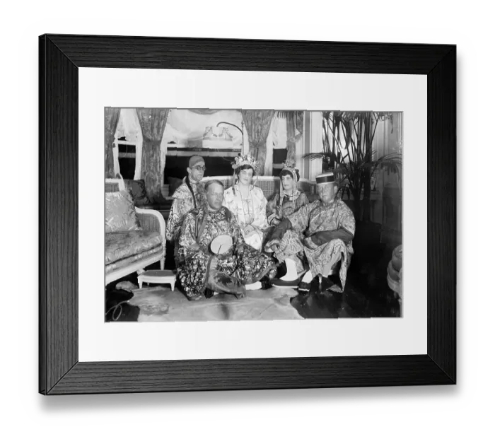 Framed Print : Portrait of Guests Attending a Chinese Ball Framed Print : Portrait of Guests Attending a Chinese Ball