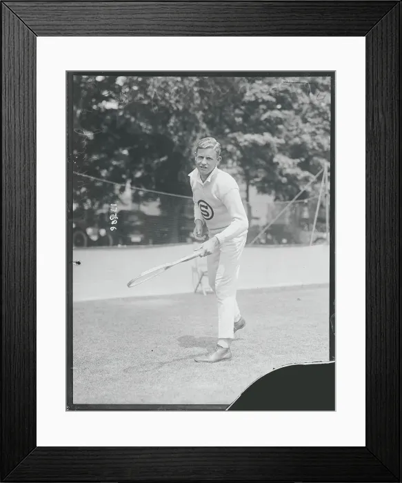 Framed Print : R. L. Murray with Tennis Racket Framed Print : R. L. Murray with Tennis Racket