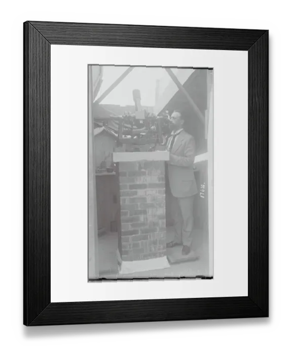 Framed Print : Professor Albrecht Flotow with Device Framed Print : Professor Albrecht Flotow with Device