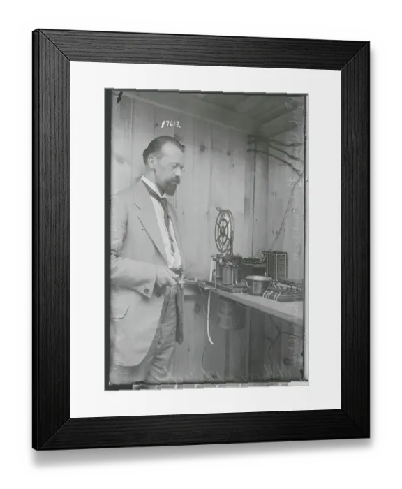 Framed Print : Professor Albrecht Flotow with Device