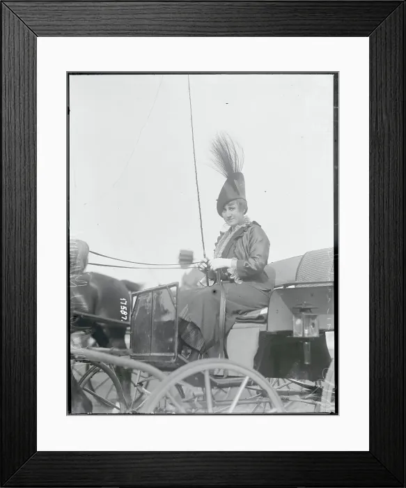 Framed Print : Woman in Horsedriven Buggy Framed Print : Woman in Horsedriven Buggy