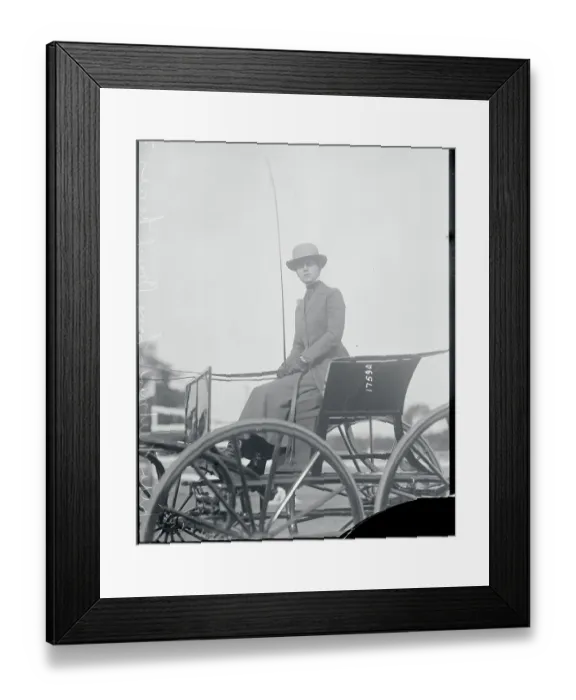 Framed Print : Woman in Horsedriven Buggy Framed Print : Woman in Horsedriven Buggy