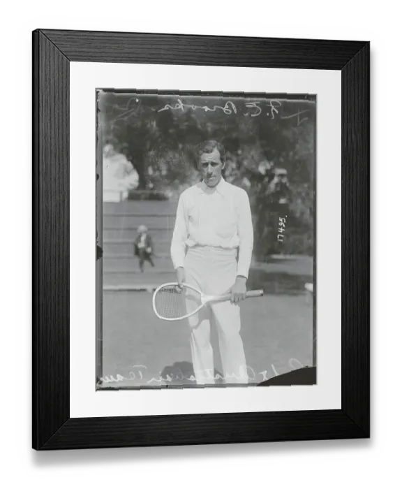 Framed Print : Norman E. Brooks with Tennis Racket Framed Print : Norman E. Brooks with Tennis Racket