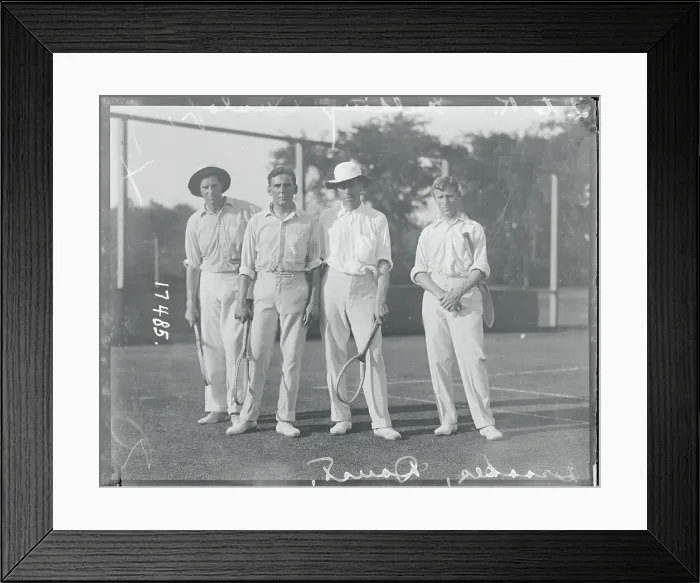 Framed Print : Tennis Professionals Posing for Camera Framed Print : Tennis Professionals Posing for Camera