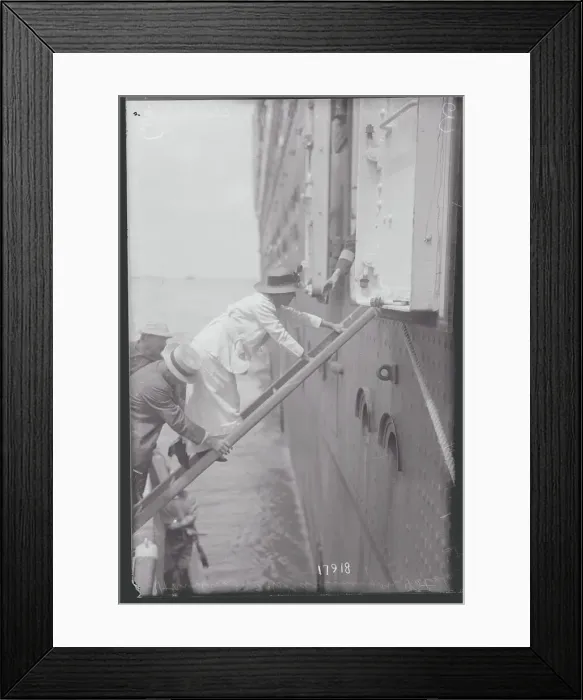 Framed Print : Ernest G. Draper Climbing Ladder Framed Print : Ernest G. Draper Climbing Ladder