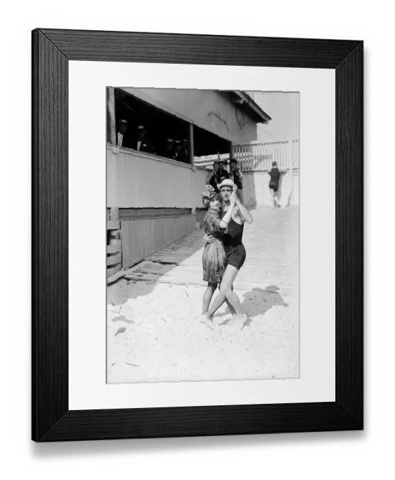 Framed Print : Couple Dancing on Beach Framed Print : Couple Dancing on Beach
