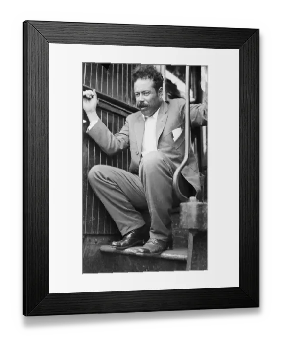 Framed Print : Pancho Villa on Train Step Framed Print : Pancho Villa on Train Step