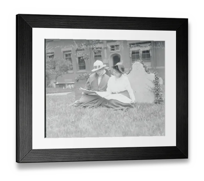 Framed Print : Stenographers Spending Lunch Hour in Trinity Church Yard Framed Print : Stenographers Spending Lunch Hour in Trinity Church Yard