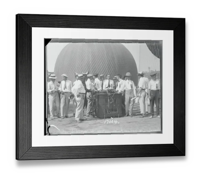 Framed Print : Balloonists Discussing Proposed Flight Framed Print : Balloonists Discussing Proposed Flight