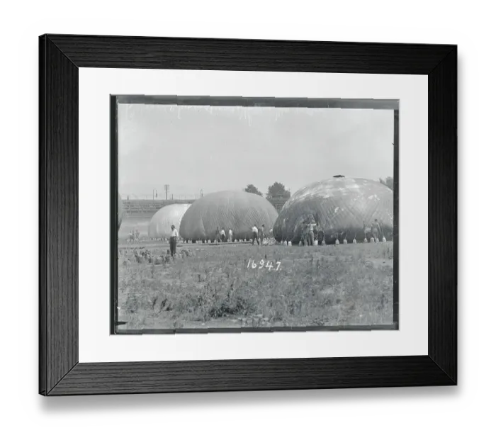 Framed Print : Balloons Being Inflated for Race Framed Print : Balloons Being Inflated for Race