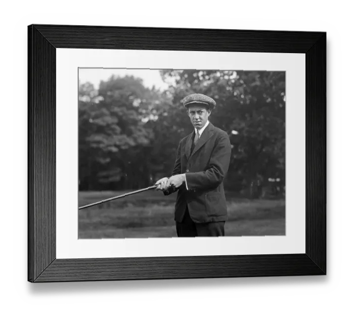 Framed Print : Golfer Frank Ouimet with Golf Club Framed Print : Golfer Frank Ouimet with Golf Club