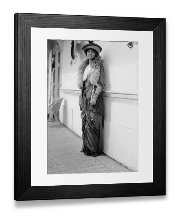Framed Print : Suffragette Posing on Ship Deck