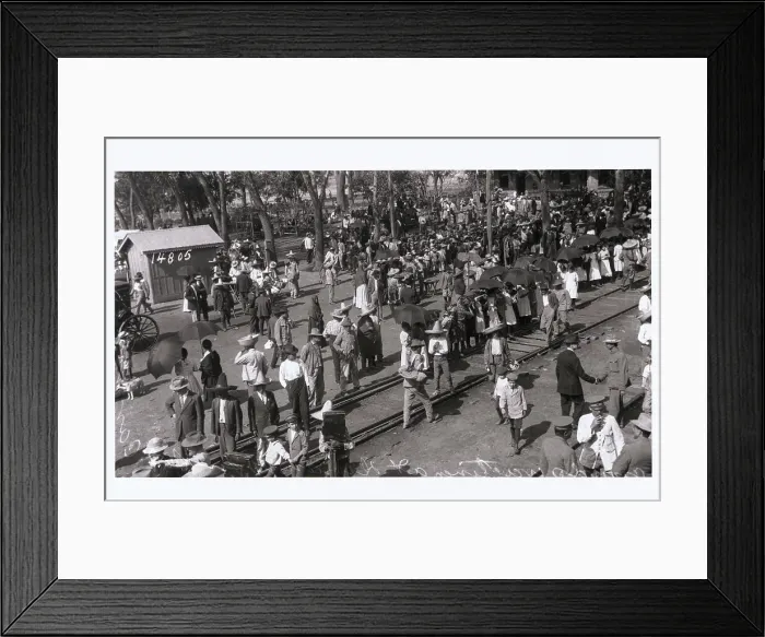 Framed Print : Citizens at Train Depot Framed Print : Citizens at Train Depot