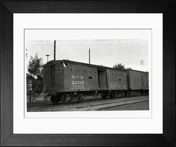 Framed Print : Train Car. (Original Caption). Mexico: Villa's armored car at Torreon Framed Print : Train Car. (Original Caption). Mexico: Villa's armored car at Torreon
