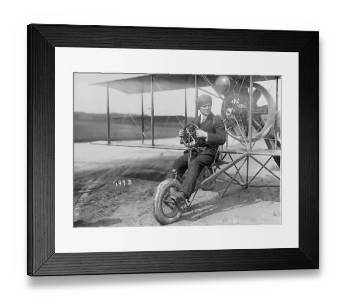 Framed Print : Pilot Lincoln Beachey in Early Biplane Framed Print : Pilot Lincoln Beachey in Early Biplane