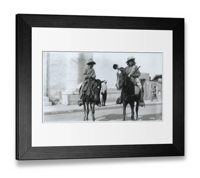 Framed Print : Brother and Sister Riding Atop Horses Framed Print : Brother and Sister Riding Atop Horses