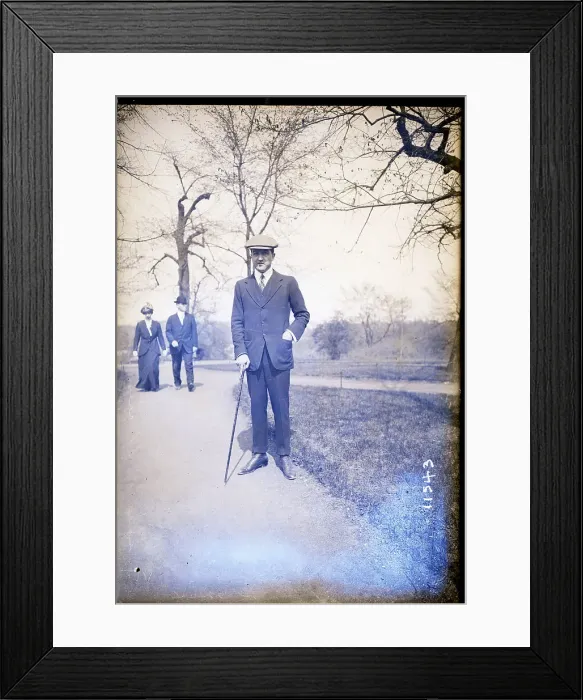 Framed Print : T. Algara Standing with Cane Framed Print : T. Algara Standing with Cane