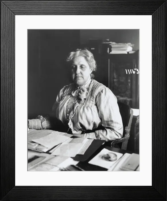 Framed Print : Jane Delano Working at Her Desk
