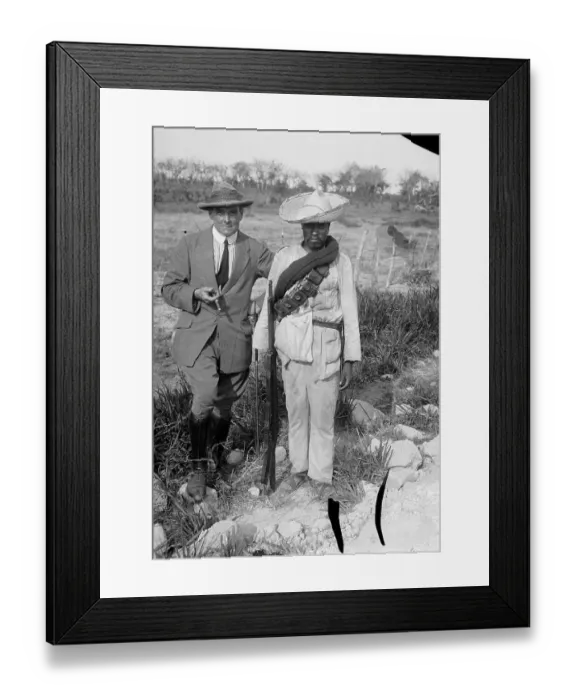 Framed Print : Richard Harding Davis Standing with Mexican Soldier