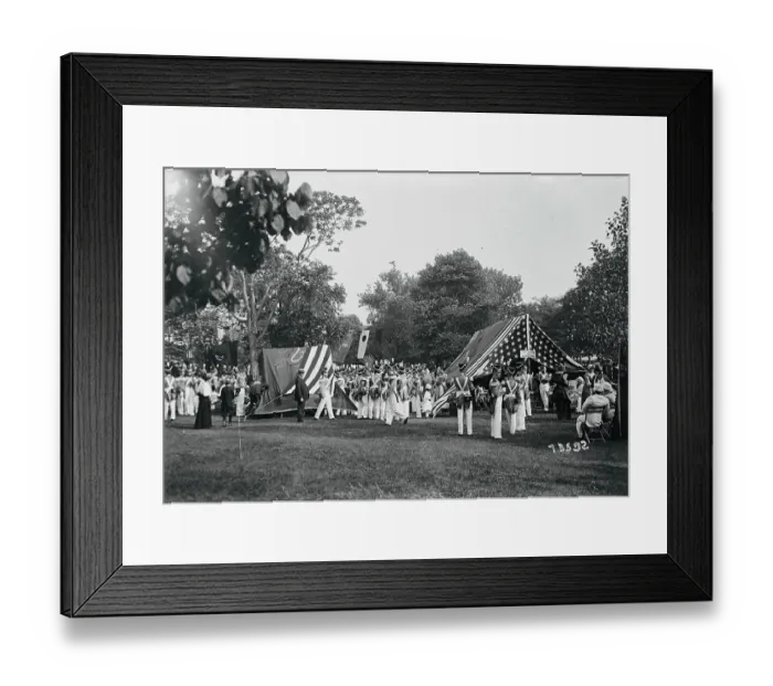 Framed Print : General View of Lawn Party at Fort Jay Framed Print : General View of Lawn Party at Fort Jay