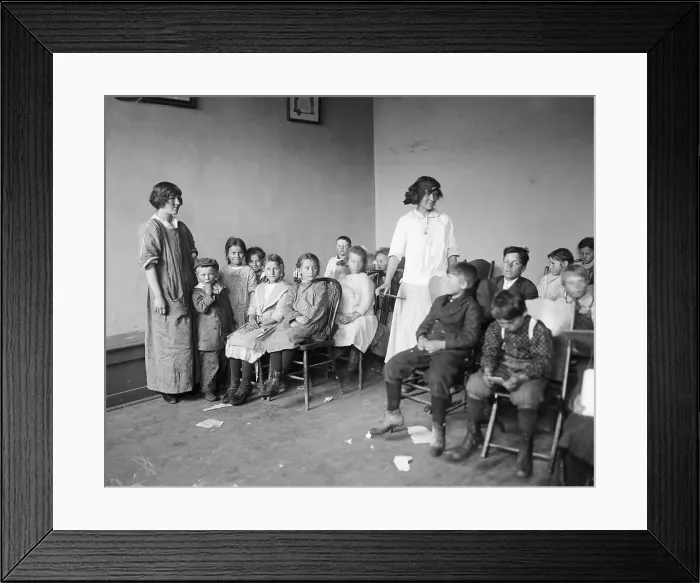 Framed Print : Coal Miners Children at U.M.A. School Framed Print : Coal Miners Children at U.M.A. School