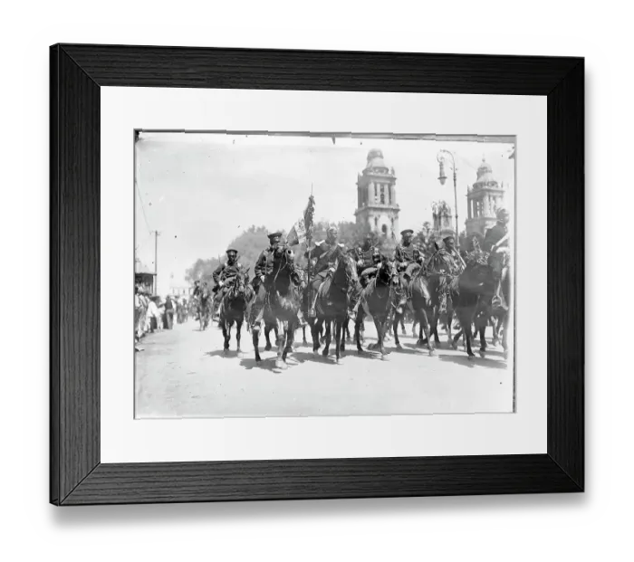 Framed Print : Federal Troops on Parade in Mexico City