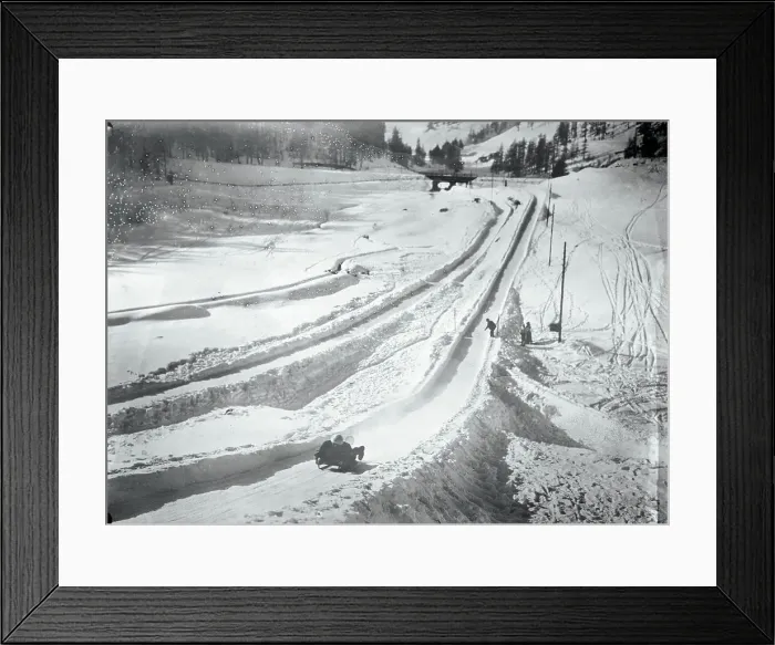 Framed Print : People Skiing and Sledding Framed Print : People Skiing and Sledding