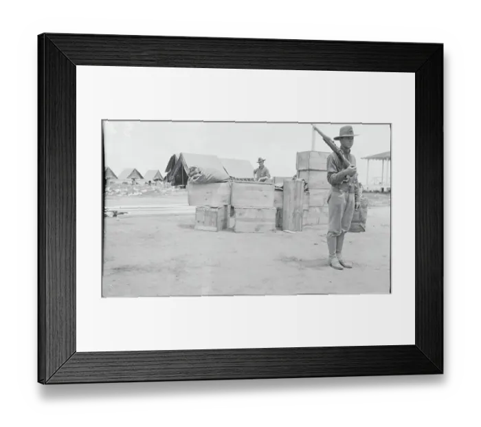 Framed Print : Troops on Guard Duty at Marines Camp Framed Print : Troops on Guard Duty at Marines Camp