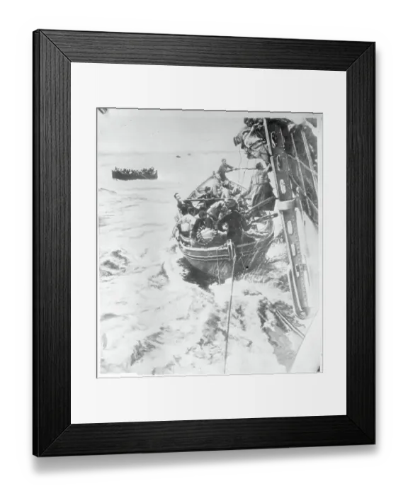 Framed Print : People Being Loaded into Lifeboats Framed Print : People Being Loaded into Lifeboats