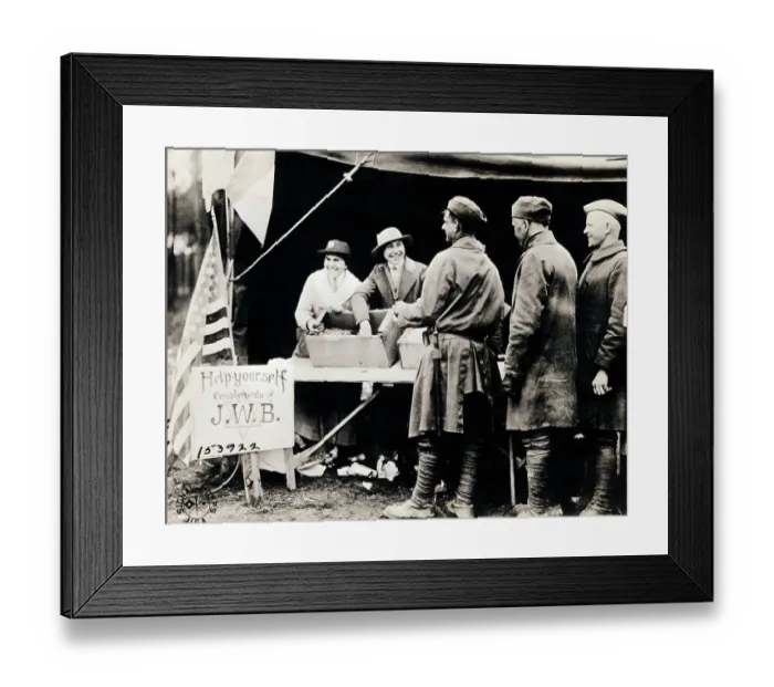Framed Print : Women Giving Sweets to Soldiers